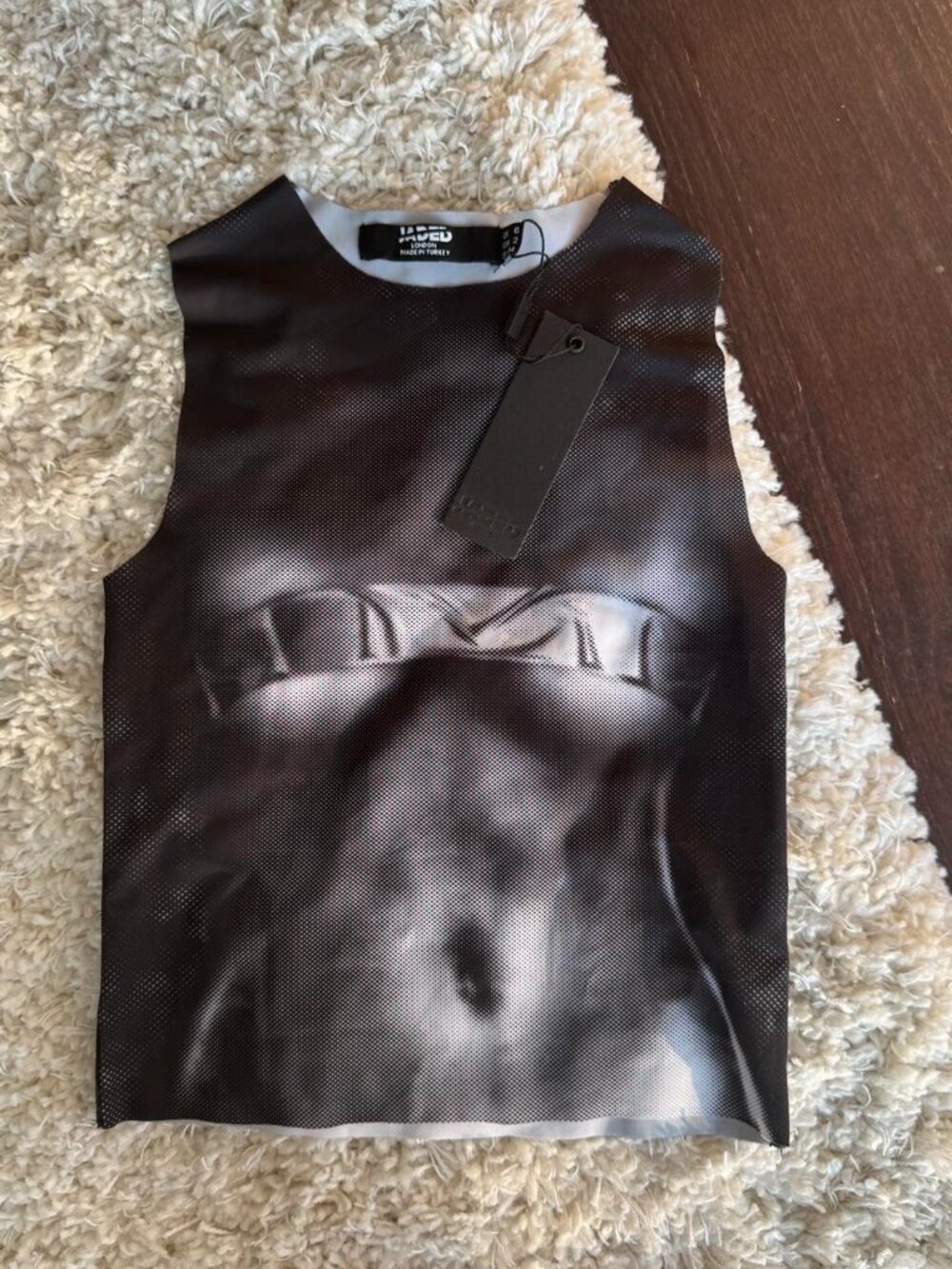 Jaded London Women's Black and Grey Illusion Crop Top